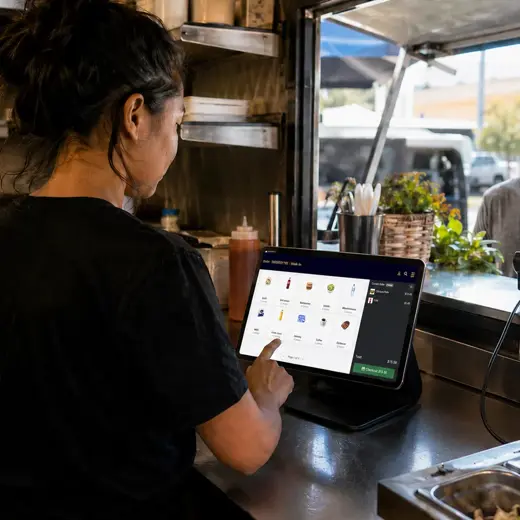 Showing MTPOS with a Quicksale Menu in a Food Truck